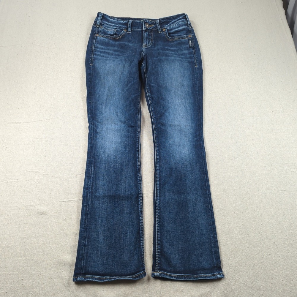 Silver Jeans Womens 30 Blue Suki Slim Boot Cut Stretch Western Cowgirl